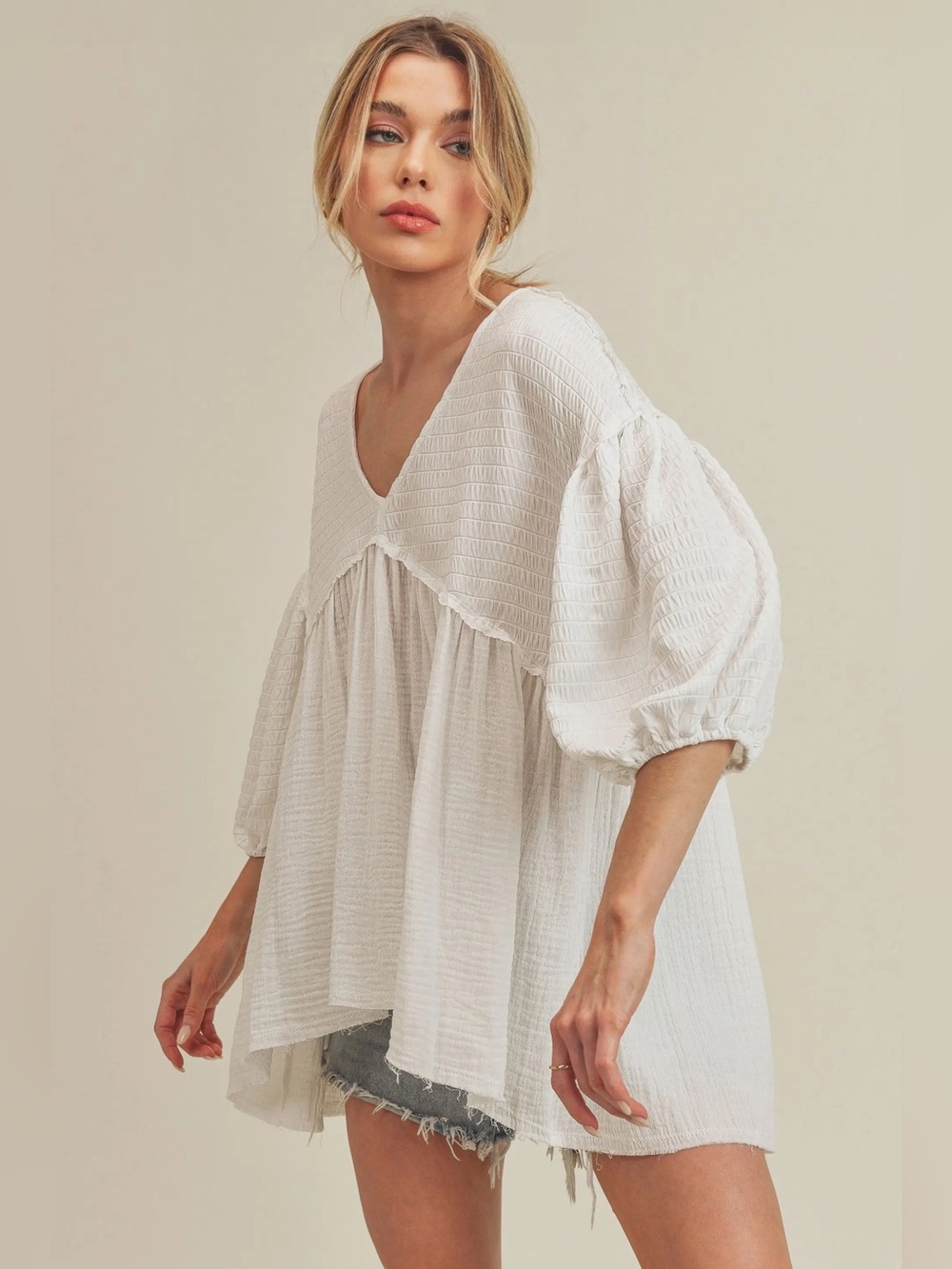 Aemi + Co Natalie Top EUC Bright White Medium